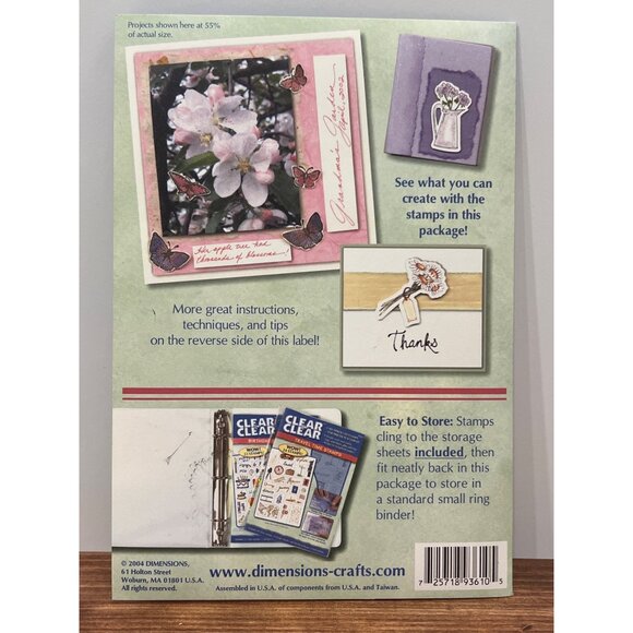Dimensions Clear On Clear Flowers & Friends Stamps Set of 20 93610 - Picture 4 of 5